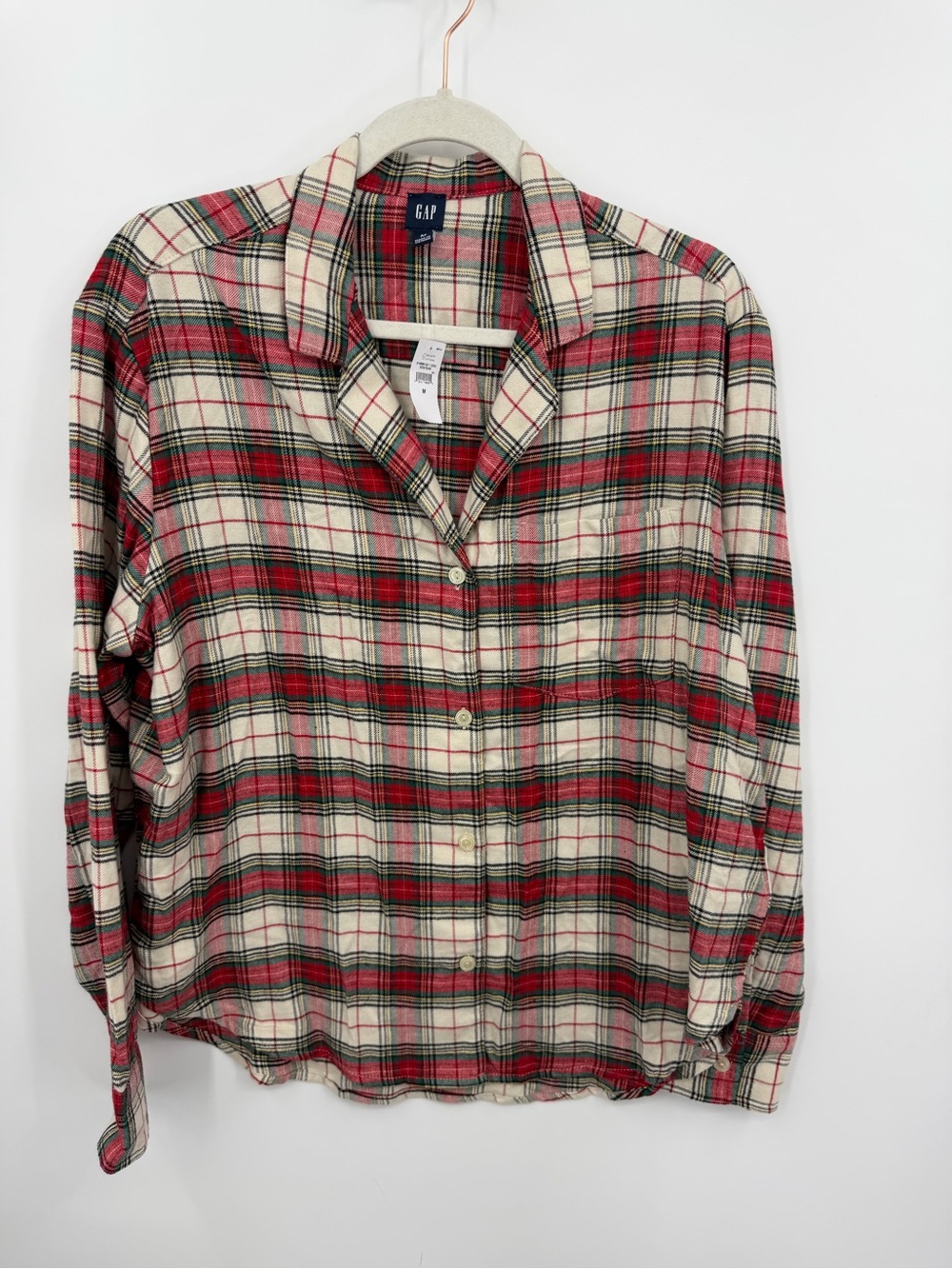 NWT Gap Relaxed Flannel Sleep Shirt tartan plaid sz M